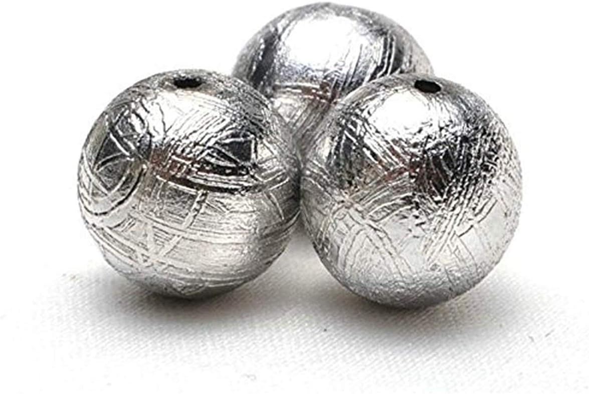 DUOVEKTNatural Gibeon Meteorite Silver Plated Jewelry Women Men Loose Bead Pendant 7mm