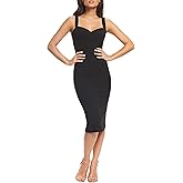 Dress the Population Women's Nicole Sleeveless Bodycon Stretch Midi Sheath Dress