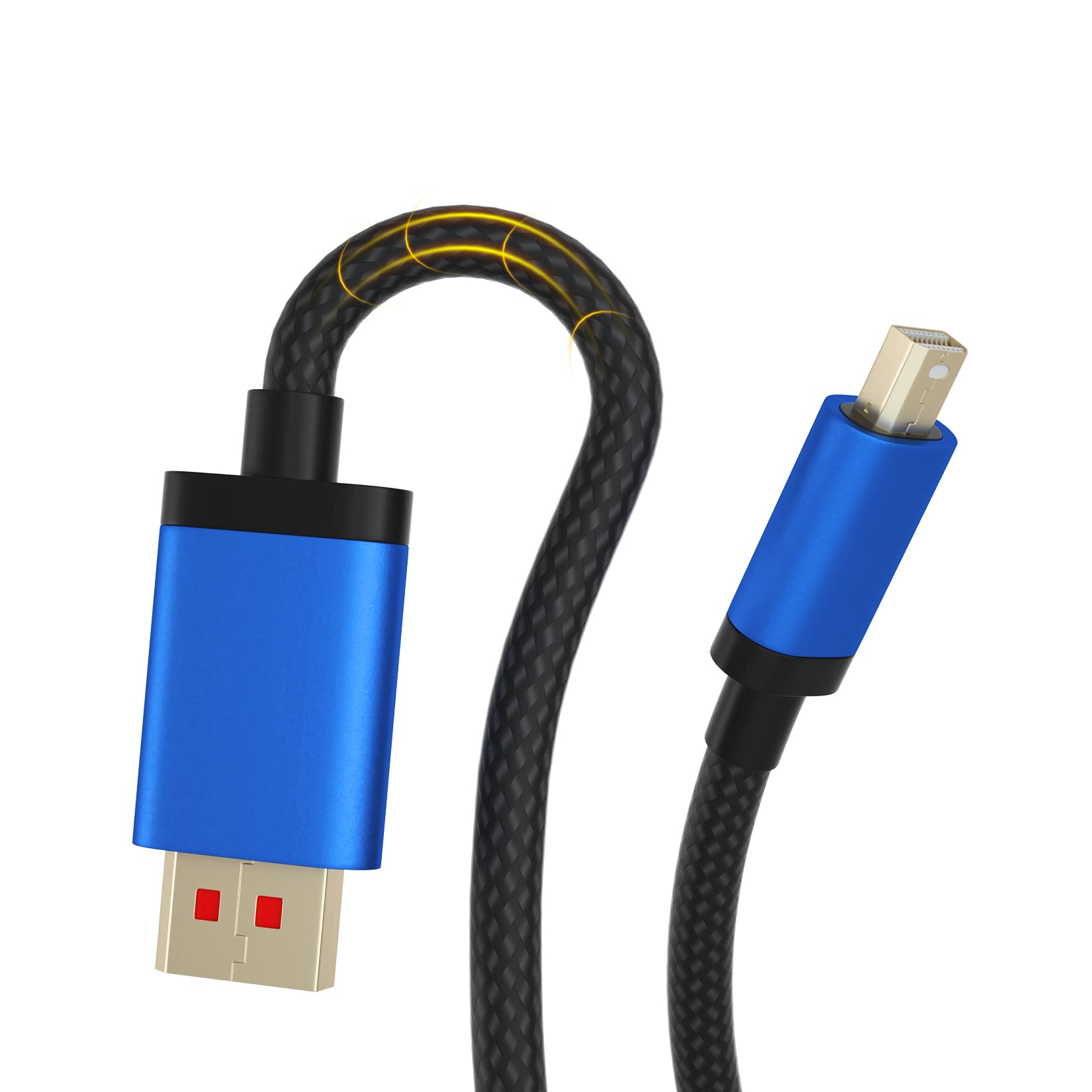 BolAAzuL 8K Mini Displayport to Displayport Cable 1.8M, Bi-Directional DP 1.4 to Mini DP Cable 8K/60Hz 4K/144Hz Mini DP to DP Cord Male to Male HDR Supported