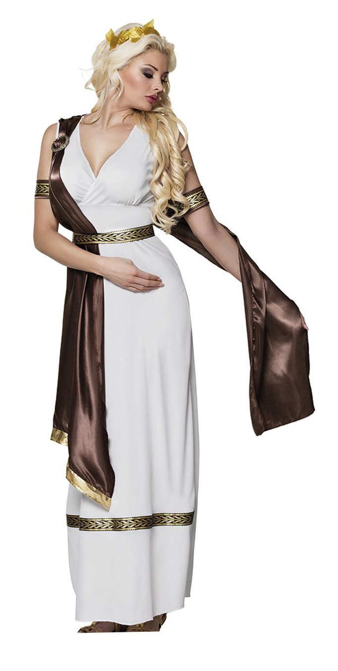 Boland 83860 Adult Costume Europe, Hairband, Belt, Bracelets, Toga with Scarf, Empress, Queen, Antique, Roman, Costume, Carnival, Theme Party