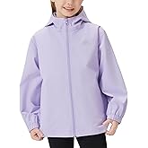 IOFLIGGA Kids Rain Jacket Lightweight Waterproof Rain Coats Outerwear with Hood for Boys Girls Size 4-15