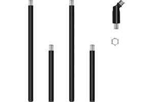 MAYOMAJO M10 Threaded Extension Poles Lighting Fixture Downrods Stems & 180 Degrees Sloped Ceiling Adapter Kits for Pendant Light, Island Lighting, Chandeliers (Black)
