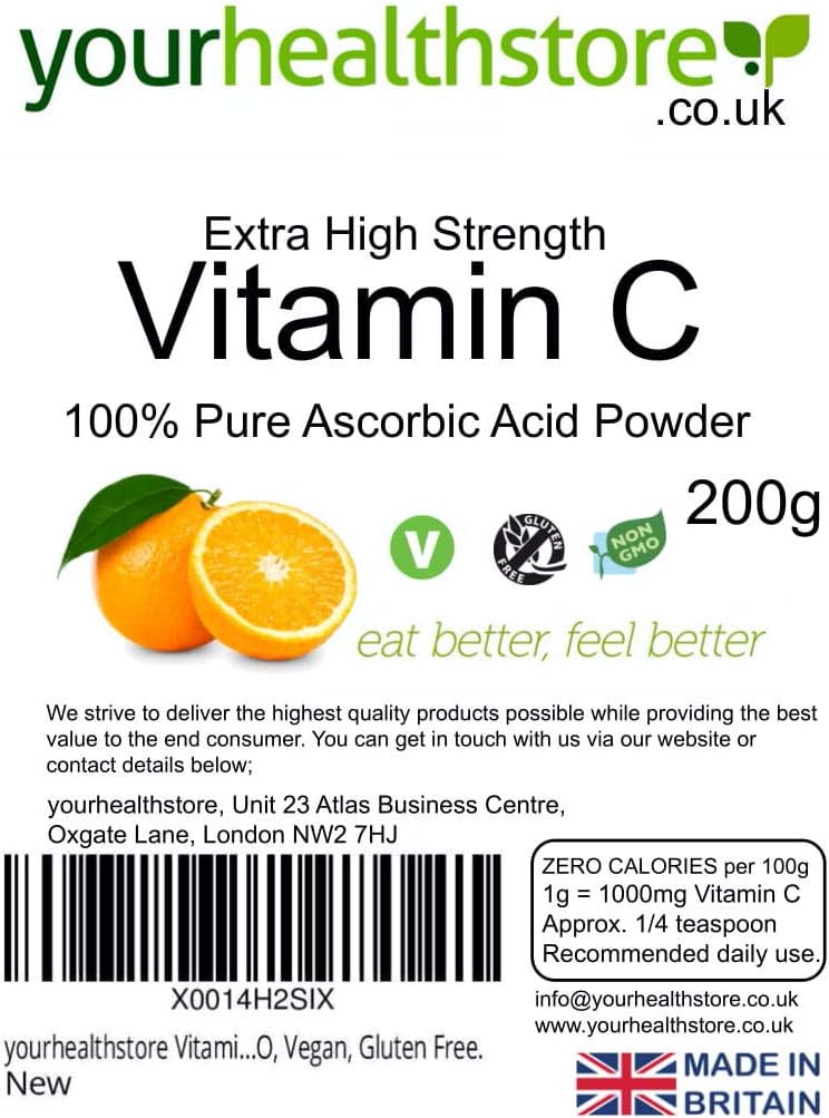 Vitamin C Powder 200g by yourhealthstore, Extra High Strength Ascorbic Acid, 100% Pure British Pharmaceutical Grade, Non-GMO - Image 3