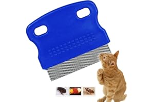 Patty Both Dog Cat Pet Lice &Flea & Nit Removal Comb/Brush, Precision Spaced Stainless Steel Teeth Locked into Sturdy Plastic