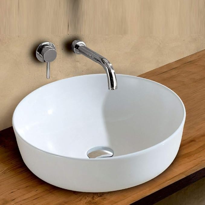 Mozio Ceramic Table Top Wall Hung Basin Piper White Amazon In Home Improvement