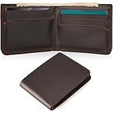 Polare Full Grain Leather Slim Bifold Wallet RFID Blocking Minimalist Front Pocket Travel Wallet Card Case for Men