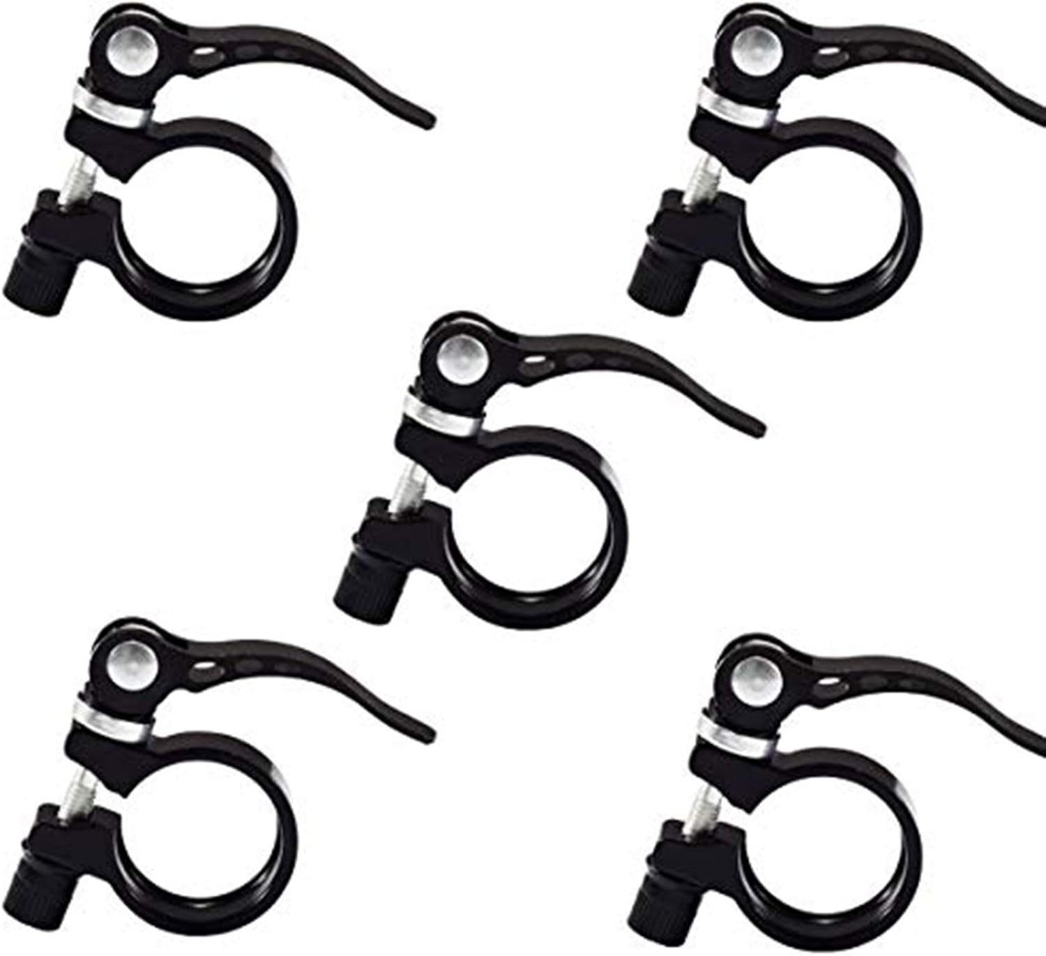 N/Y 5 Pcs 31.8 MM Bike Seat Clamp Quick Release Bicycle Seatpost Clamp Black