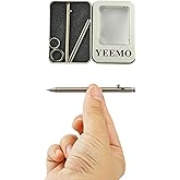 YEEMO Mini Pen,Non-Toxic Titanium EDC Pen with Keychain, Compact and Stylish Small Pen(Only 82mm in Length and Comes with 2 Refill Cartridges)