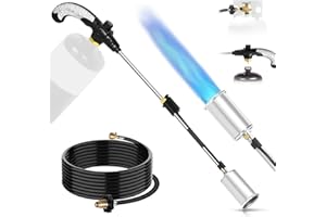 RUBDARK Propane Torch Weed Burner,Weed Torch for Outside with 10FT Hose, 1800,000 BTU Blow Torch 30" Detachable Long Arm & Flame Control for Weeds Garden,Stumps,Wood,Melting Ice,Snow Road,Roofing,Outside