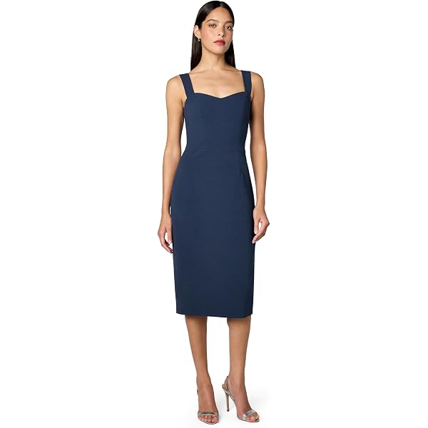 Anne Klein Sleeveless, Belted A-Line Dress Classic Navy at Amazon Women's Clothing store