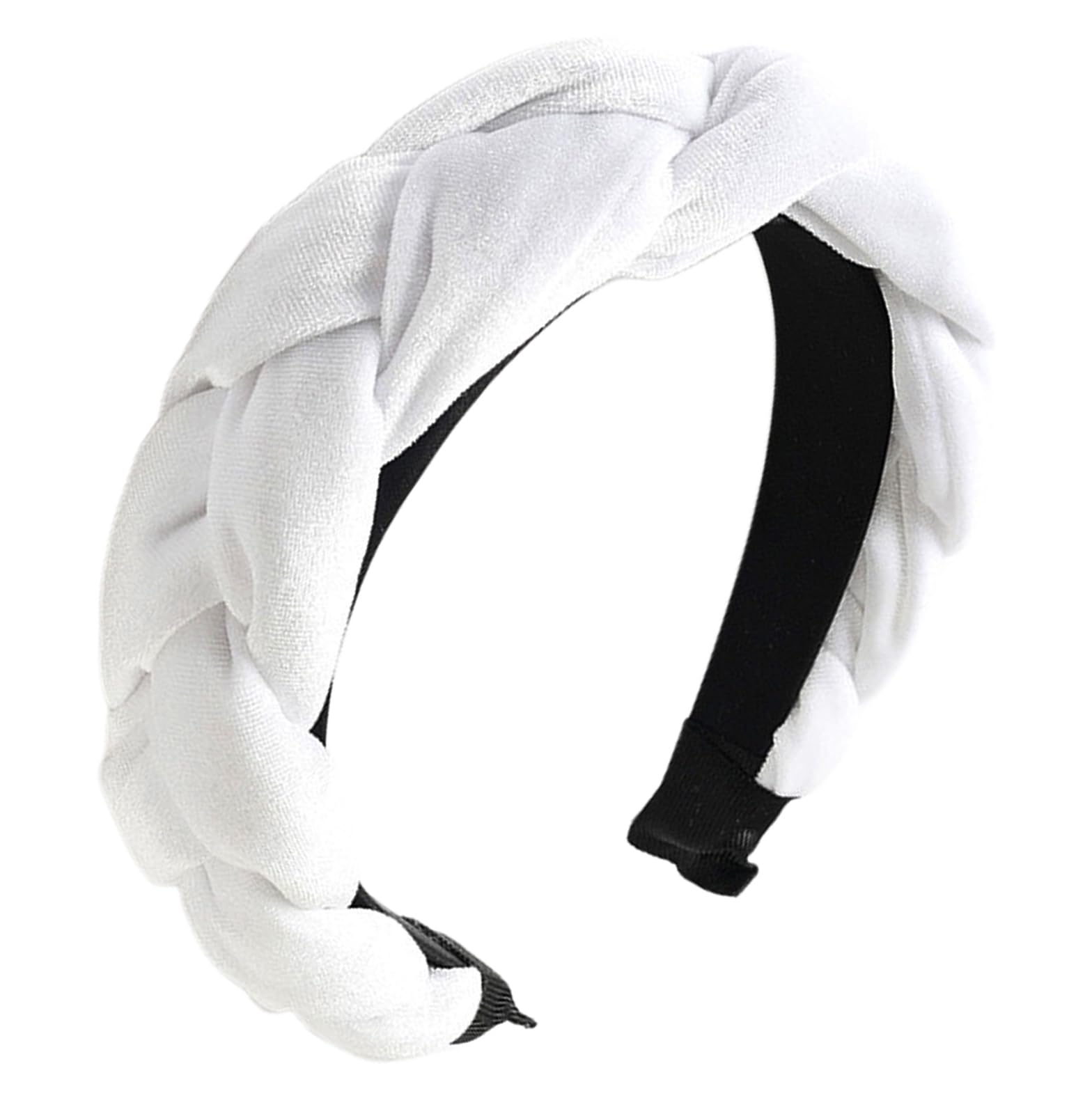 scicent Wide Headbands for Women Soft Braided Fashion No Slip Headband Hair Accessories White 9502 — image 1