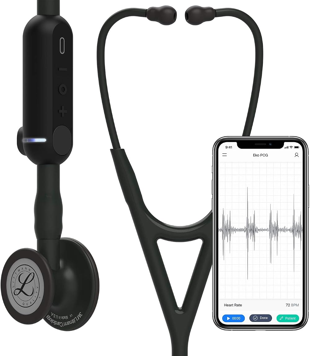 3M Littmann CORE Digital Stethoscope, Black, 69 cm, Model 8490