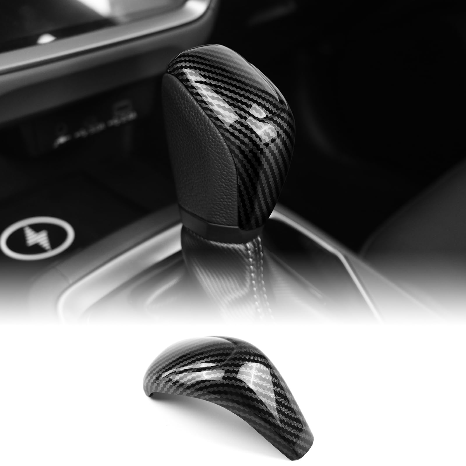 Photo 1 of KUNGKIC Car Gear Shift Knob Cover Sticker Head Trim for 2023 2024 2025 Subaru Crosstrek Base Premium Sport Limited Carbon Fiber Pattern Interior Accessories
