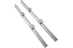 CHUANGNENG Linear Rail SBR12 1500mm 2PCS Fully Supported Linear Rail Shaft Rod with 4PCS SBR12UU Blocks Bearing for Automated Machines DIY CNC Routers Lathes Mills