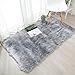 OJIA Deluxe Soft Fuzzy Fur Rugs Faux Sheepskin Shaggy Area Rugs Fluffy Modern Kids Carpet for Living Room Bedroom Sofa Bedside Decor(4 x 6ft, Grey)