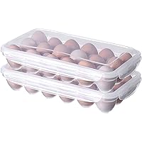 XBY-US 2 Pack Covered Egg Holders,Egg Holder For Refrigerator,egg Storage Container,Plastic Refrigerator Egg Trays,Deviled Eg