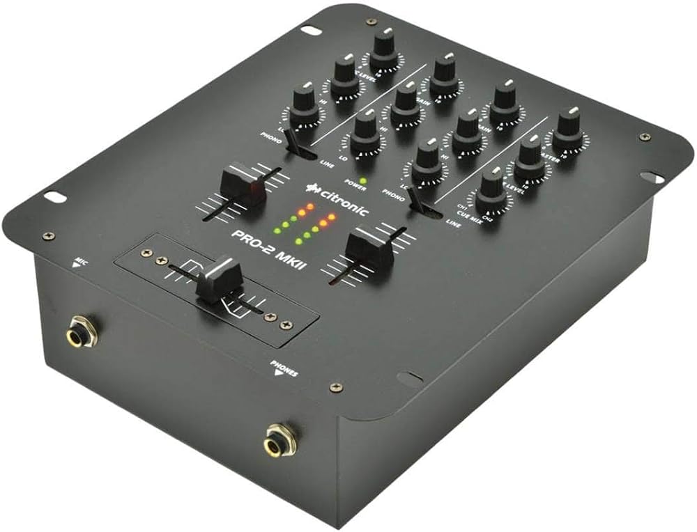 Citronic PRO-2b 2 Channel DJ Mixer with 5 Inputs