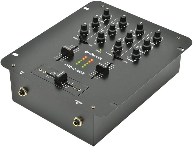 Citronic PRO-2b 2 Channel DJ Mixer with 5 Inputs