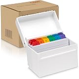 Osco White Gloss Plastic Index Box Regular A-Z Dividers 100 Cards 6x4 view 5