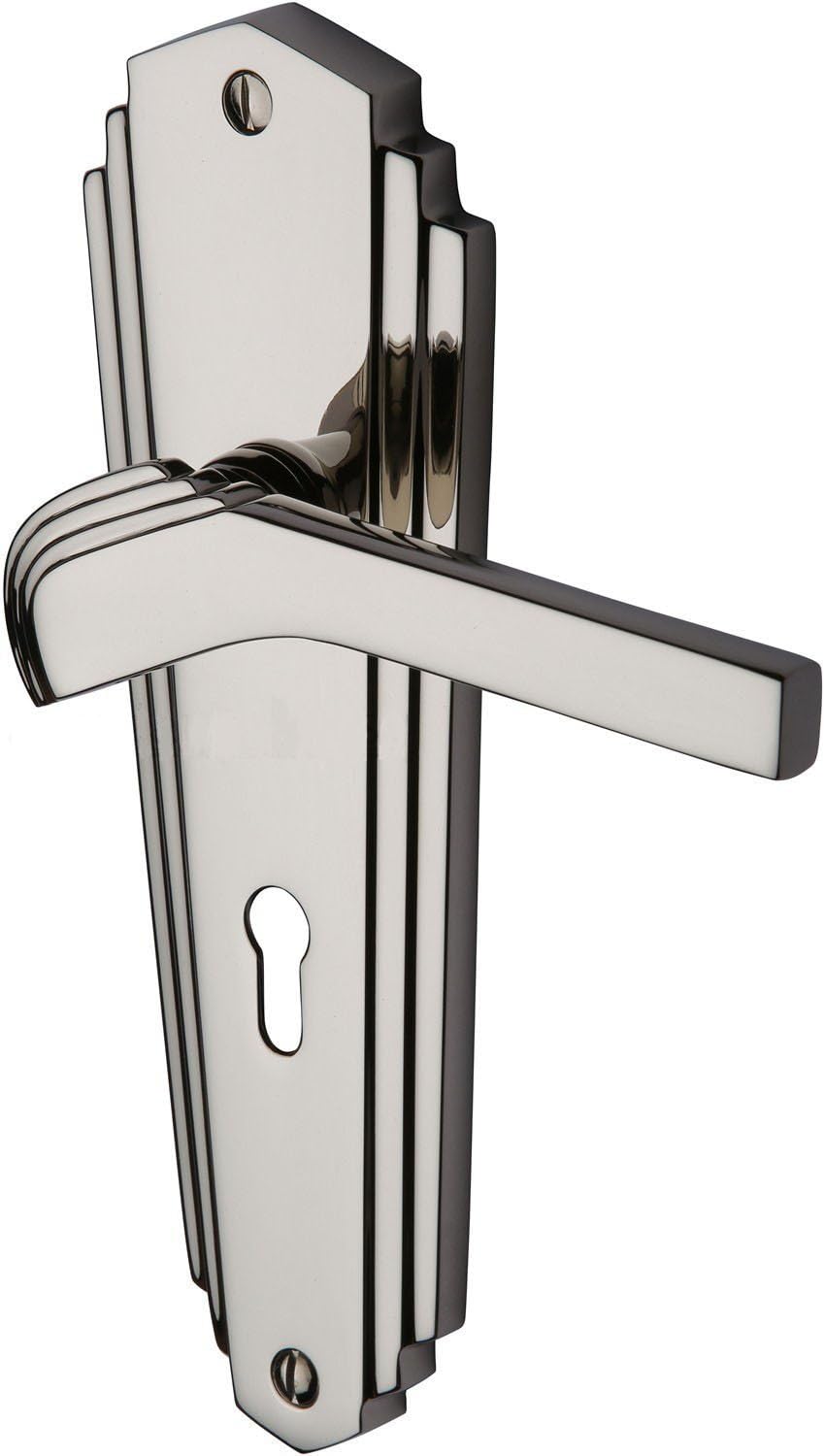 Waldorf Lever Lock Door Handle Polished Nickel