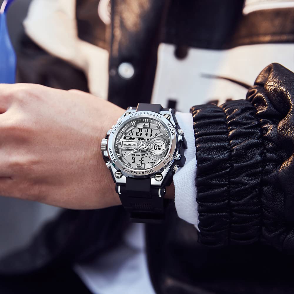 KXAITO Men's Watches Sports Outdoor Waterproof Military Watch Date Multi Function Tactics LED Alarm Stopwatch