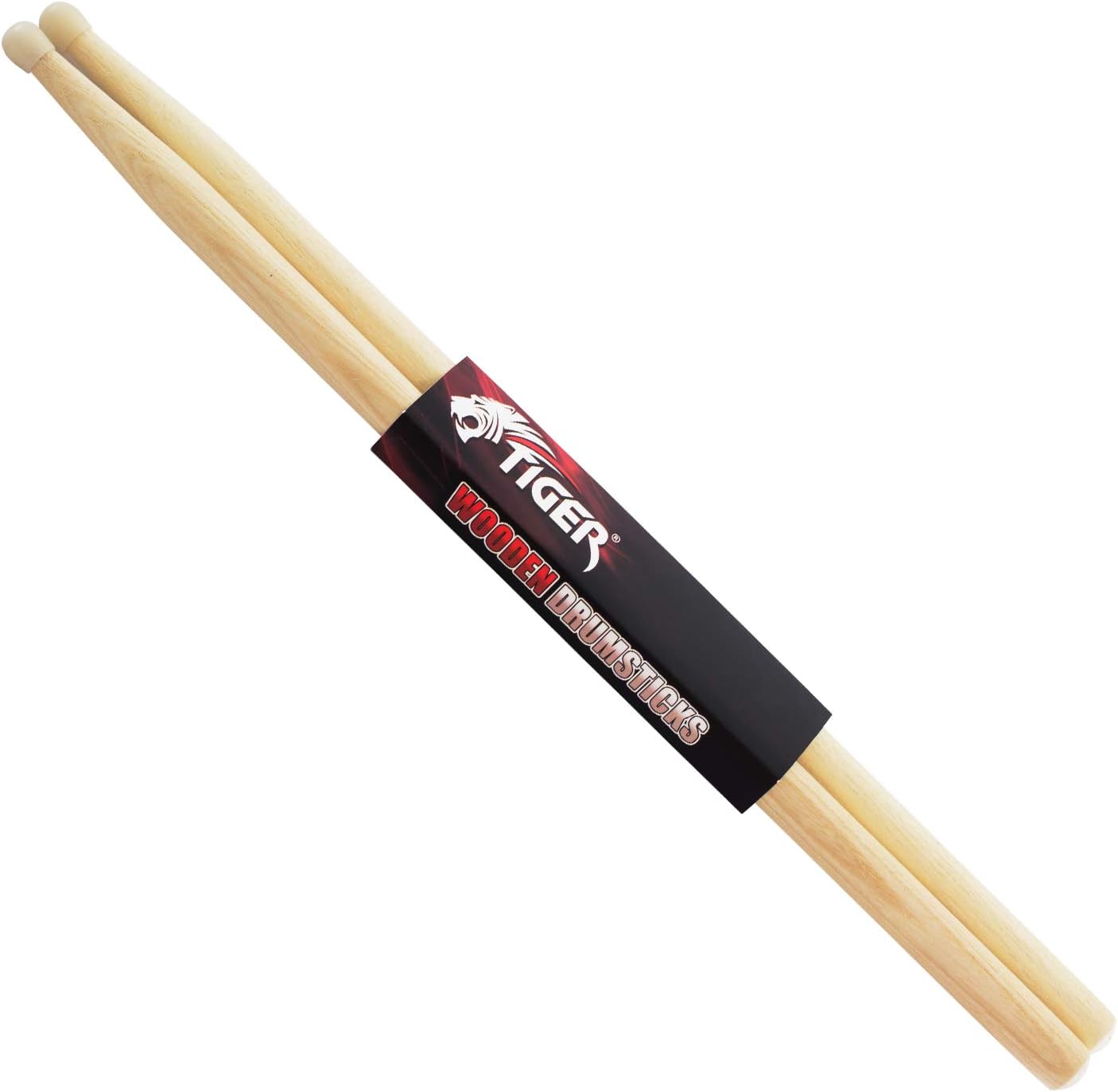Tiger 5B Hickory Drumsticks with Nylon Tips, Natural - Image 3