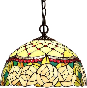 Giow E27 Tiffany Pendelleuchte Deko Lampe Vintage Glas Hangelampe Hohenverstellbarer Esstisch Esszimmer Lampen Retro Kronleuchter Kuchenlampen Wohnzimmer Lampe Hangen Schlafzimmer Keller Loft Caf Amazon De Kuche Haushalt