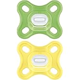 MAM 'Comfort' Design Collection Pacifier for Breastfed Babies (Pack of 2 Pacifiers), MAM Soother with Soft Silicone Nipple, U