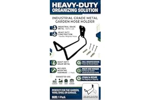 Industrial Grade Metal Garden Hose Holder – Wall Mounted Water Hose & Extension Cord Hanger – Heavy Duty Hose Reel – Perfect 