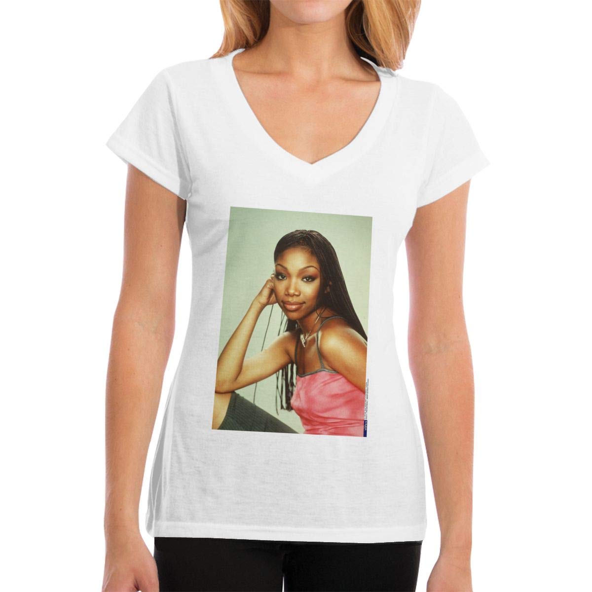 Yumeetshirt Brandy Norwood Womans V Tee Dim Casual T Shirts Teevimy