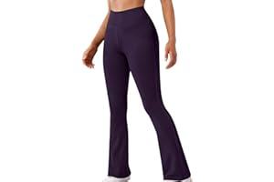 slqdgmryz Yoga Pants Women Stretch Flare Leggings Tummy Control Knit Solid Bell Bottom Pants Fall High Waisted Trousers