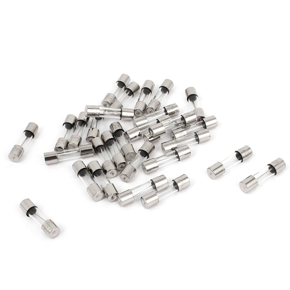 sourcingmap 30 Pcs 15A 250V Quick Fast Blow Glass Tube Fuses 5mm x 20mm F15AL250V