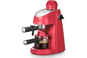 Yabano Espresso Machine, 3.5Bar Espresso Coffee Maker, Espresso and Cappuccino Machine with Milk Frother, Espresso Maker with Steamer (Red)