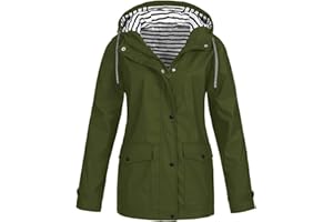 UOFOCO Women's Hooded Anoraks Raincoats Trenchcoats Casual Loose Windbreaker Long Jacket Plus Size Warm Outwear Coat (S-5XL)