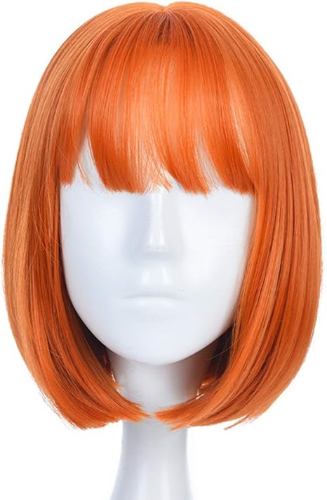 Amazon Co Jp ウィッグ ヘアピース ナチュラル ブロンドのオレンジショートボブの髪のかつらとまっすぐな前髪合成コスプレデイリーパーティーウィッグ女性のためのリアルヘア 日常使用 色 Blonde Orange サイズ ワンサイズ ホーム キッチン