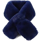 Yvnehcn Women Fur Collar Scarf Winter Faux Fur Scarves for Women Cold Weather Lady Neck Warmer