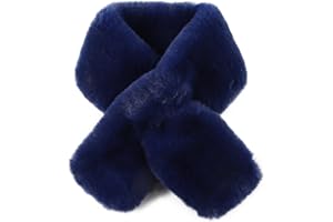 Yvnehcn Women Fur Collar Scarf Winter Faux Fur Scarves for Women Cold Weather Lady Neck Warmer