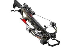 Barnett Expedition 385 Hunting Crossbow - Compact, Fast 385fps, Adjustable Butt Stock, Veil Camo, Triggertech Trigger, 4x32 Scope, Aluminum Flight Track, Headhunter Bolts - Ready to Hunt Package.