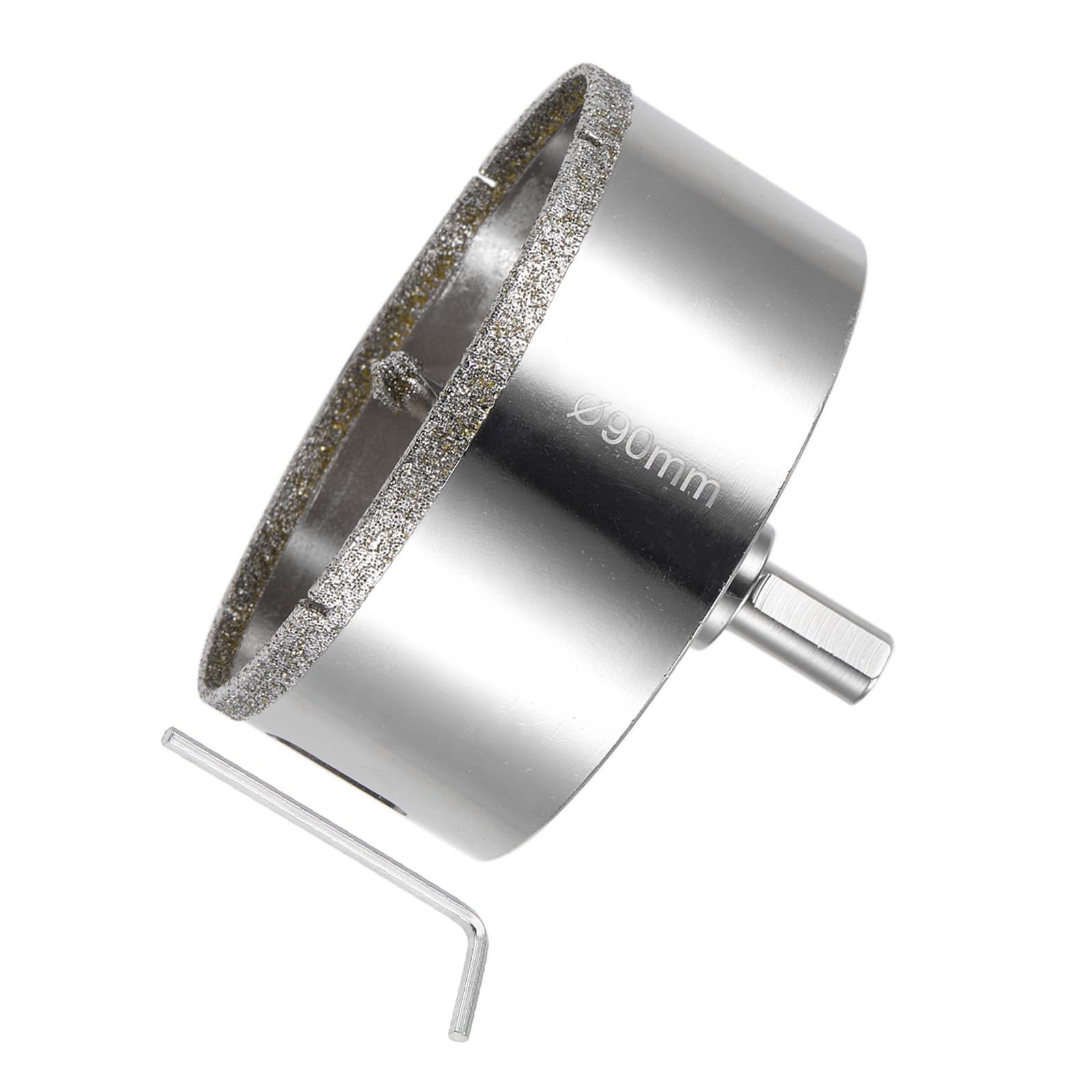 CoCud Diamond Hole Saws Drill Bits, 90mm / 3-9/16" Drilling Diameter, White Zinc Plated with Center Guide Drill Bit - (Applications: for Glass Ceramic Tiles Marble Stone)