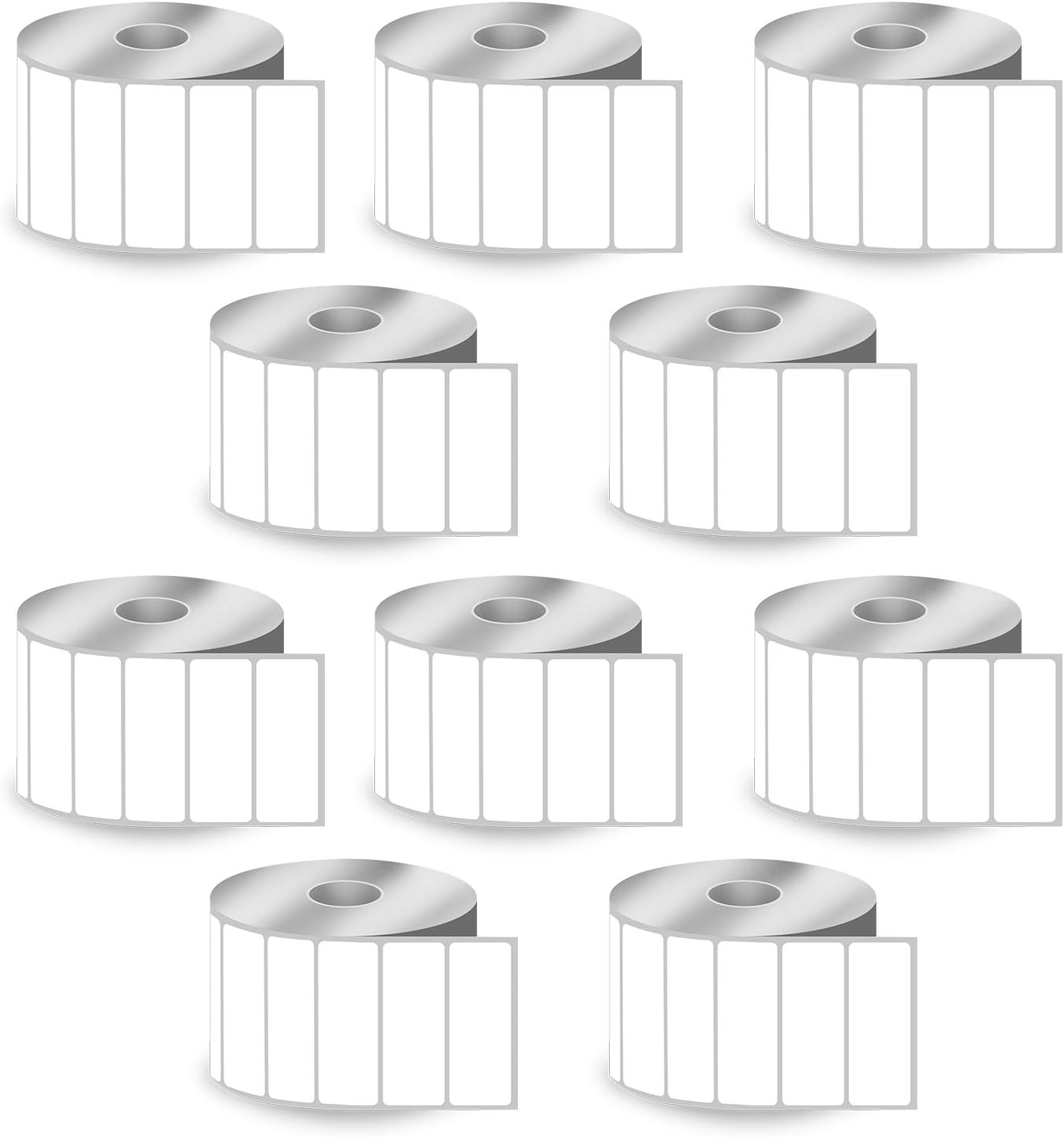 BETCKEY - 2.625" x 1" File Folder & Address Labels Compatible with Zebra & Rollo Label Printer, Premium Adhesive & Perforated[10 Rolls, 20000 Labels] : Office Products