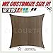 ColourTree 2nd Gen 16' x 16' Brown Sun Shade Sail Square Canopy Awning Fabric Cloth - UV Block Heavy Duty Commercial Grade Outdoor Patio Garden Carport -5 Years Warranty (Custom