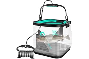 Portable Bait Bucket – Folding Fishing Container, Transparent Live Bait Well | Outdoor Camping Water Bucket with Handle, Fly 