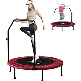 CLORIS Rebounder Trampoline for Adults 40 Inch, 400 lbs Capacity with 5-Level Adjustable Bar, Foldable Mini Indoor Fitness Workout Exercise Equipment Blue