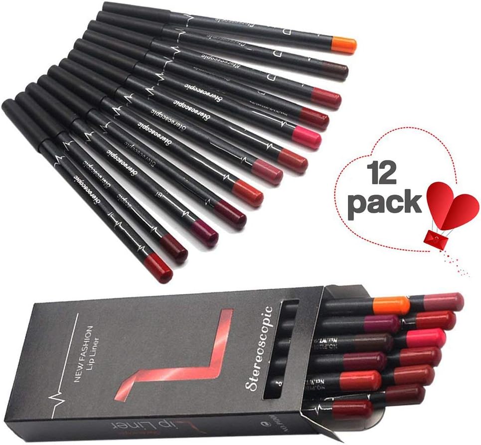 12 Colors Lip Liner Pencil Set Long Lasting Matte Lipstick Pen Waterproof And Smooth Lipliner Pen Ultra Fine Lip Cosmetic Gift Set