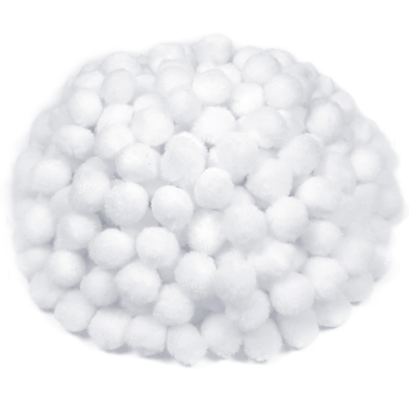 TOAOB 300pcs White Pom Poms 25mm Fluffy Felt Balls Fuzzy Pompoms for Crafting DIY Crafts Decorations