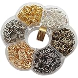 Chenkou Craft 1 Box 6 Colors 900pcs Open Jump Ring & Ring Jewelry Keychain Making with 1 pc Jump Ring Open/Close Tool and 1 p