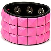 eYLun Men Women Cuff Leather Bracelet Punk Stud Wristband Bracelet Rock Adjustable Bangle Unisex