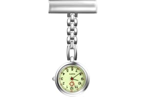 LANCARDO Nurse Watch with Second Hand for Women and Men 1-5 Pack Simple Classic Nurses Doctors Paramedic Tunic Lapel Pin-on Brooch Quartz Fob Watch Large Arabic Numeral Mark