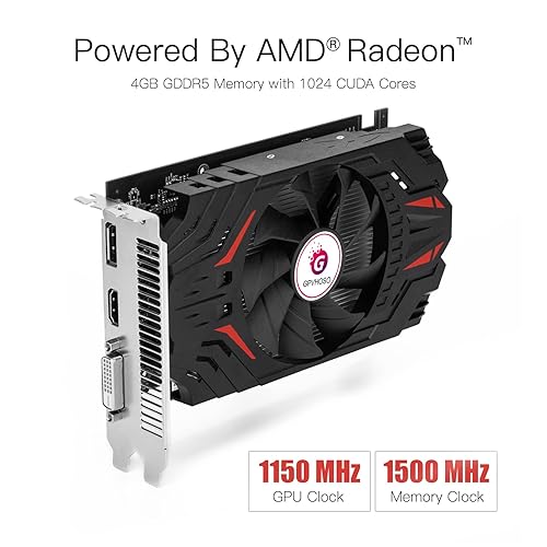 ZER-LON AMD Radeon RX 560 Graphics Card, 1275MHz, 4GB 128-Bit