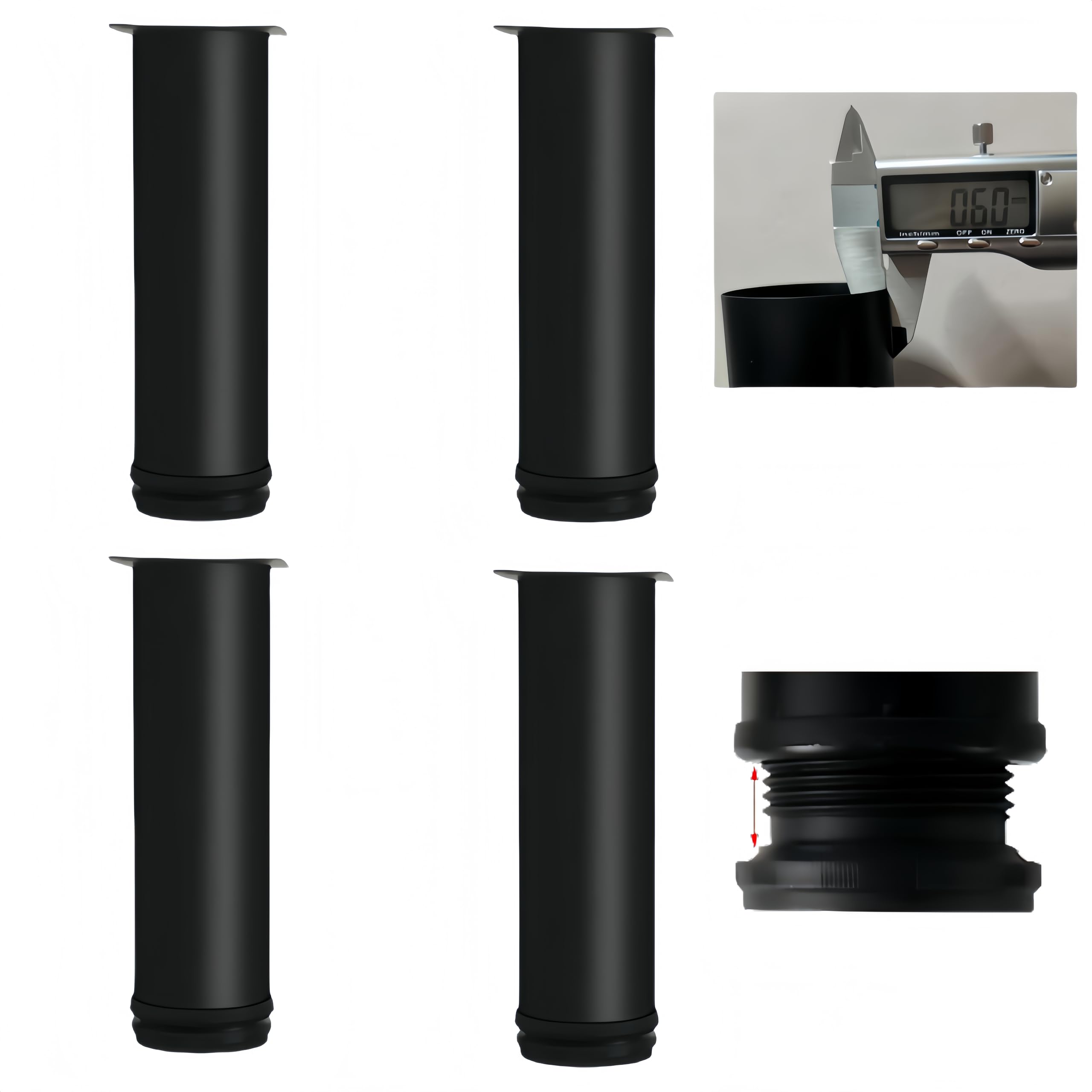 MIEGUIWOR 4 Pcs Furniture Legs,Stainless Steel Furniture Feet,Adjustable Legs for Furniture (0-15mm),Furniture Support Feet Legs for Sofa Table Chair Desk Cupboard Cabinet Legs Feet (Black,10cm)